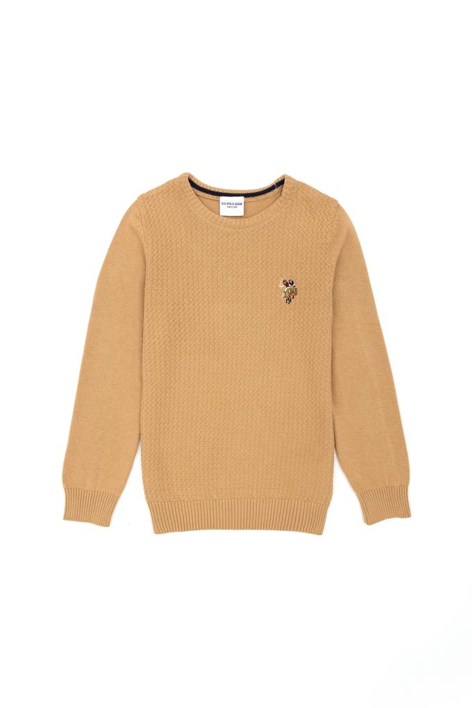 Erkek Çocuk Kum Basic Bisiklet Yaka Kazak