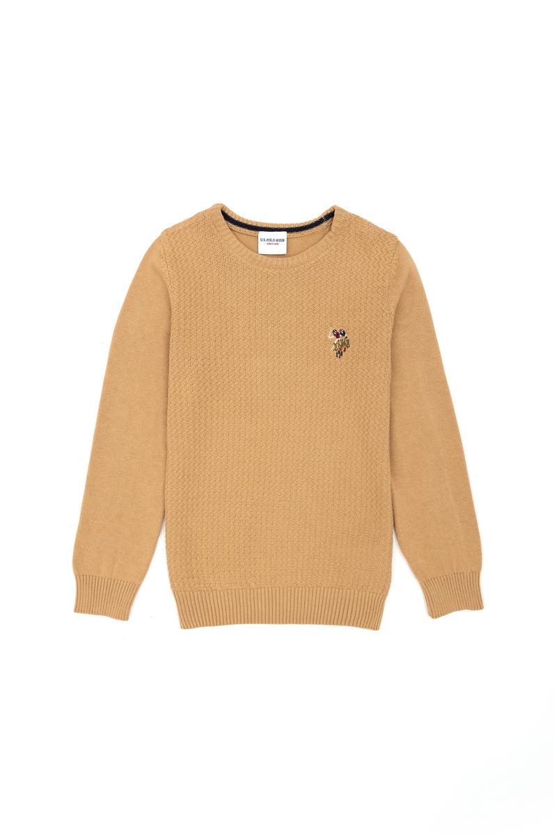 Erkek Çocuk Kum Basic Bisiklet Yaka Kazak