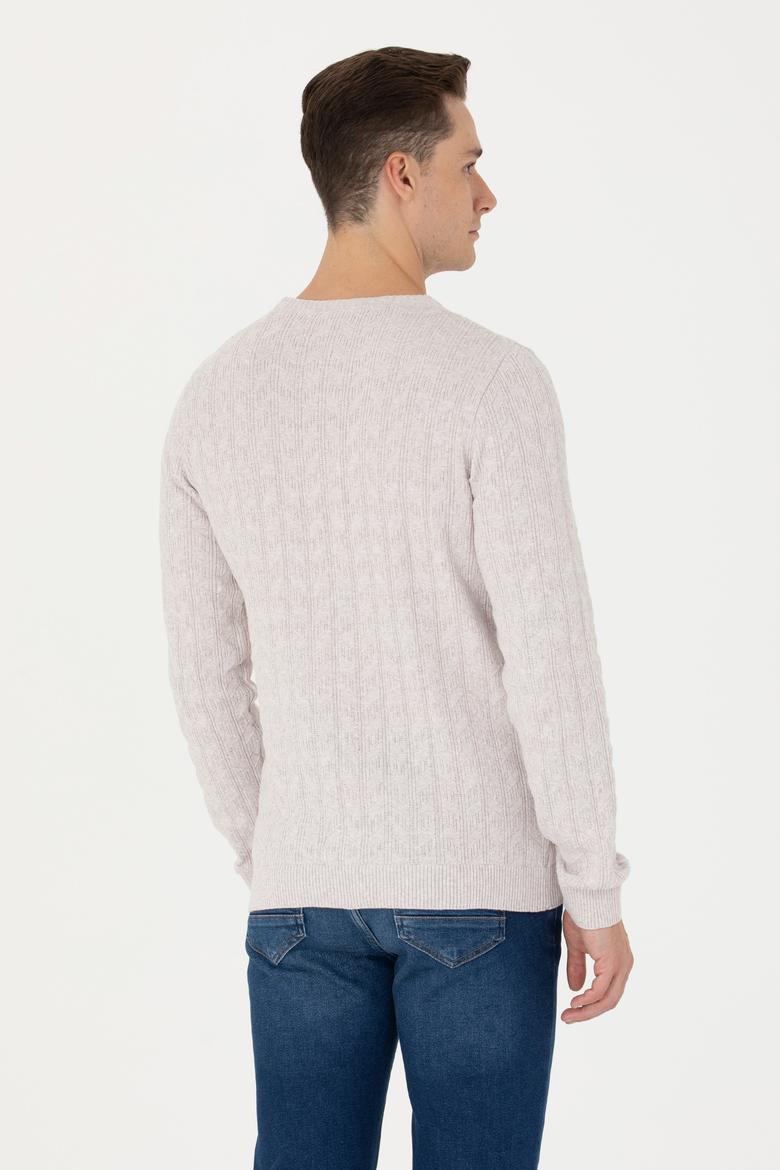 Erkek Taş Melanj Basic Kazak - 50268940020