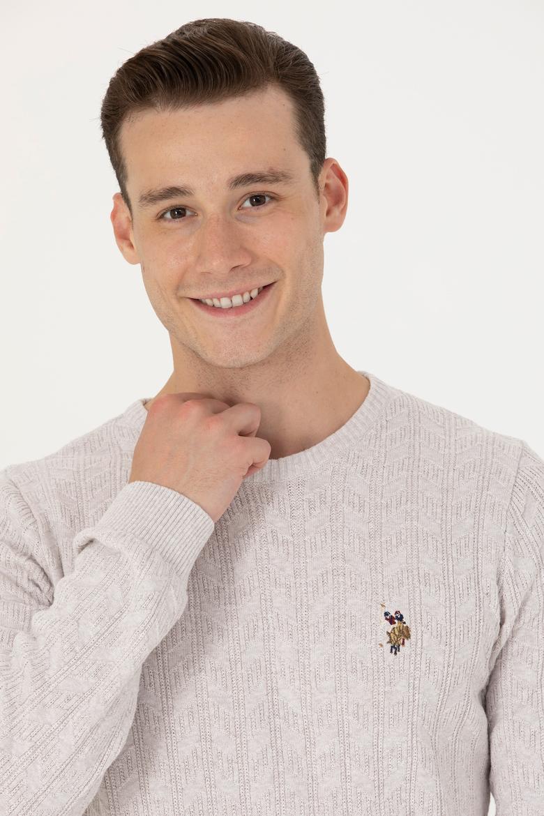 Erkek Taş Melanj Basic Kazak - 50268940020