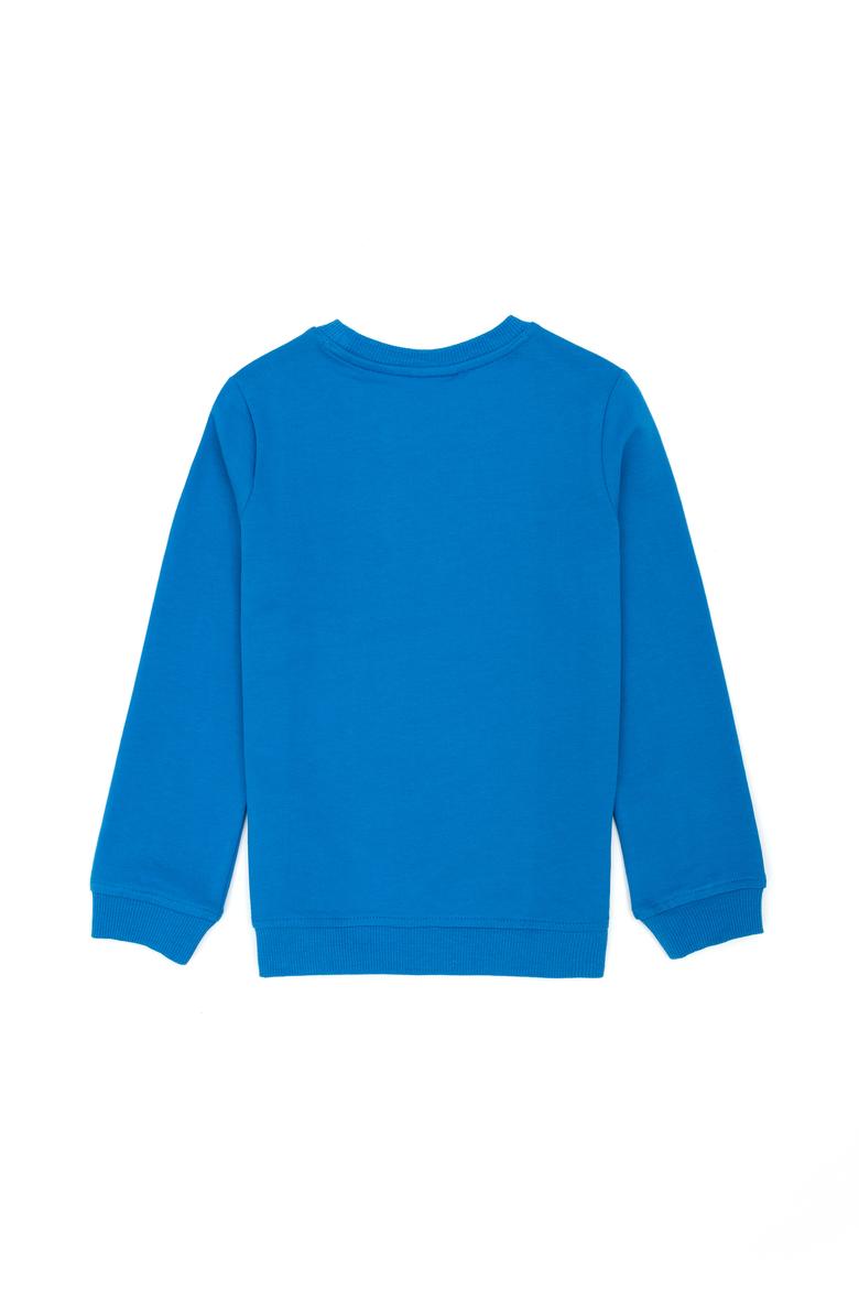 Çocuk Kobalt Mavi Basic Bisiklet Yaka Sweatshirt - 50273757023