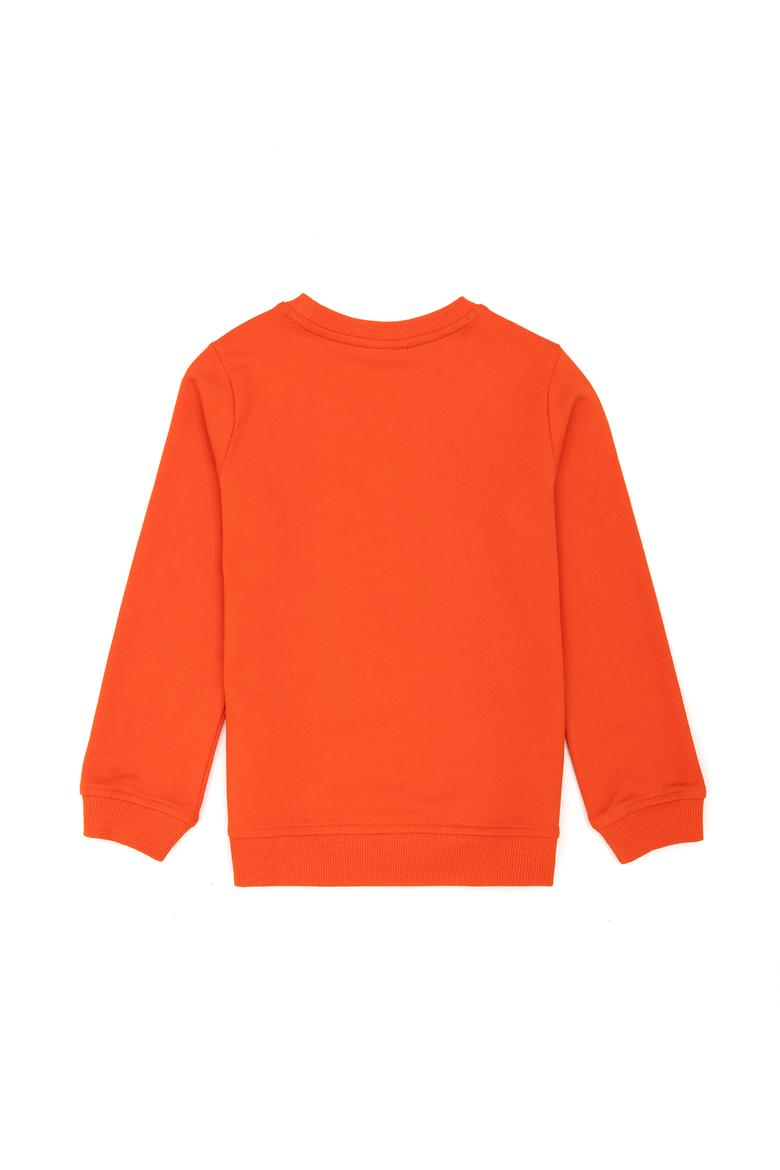 Çocuk Turuncu Basic Bisiklet Yaka Sweatshirt - 50273757221