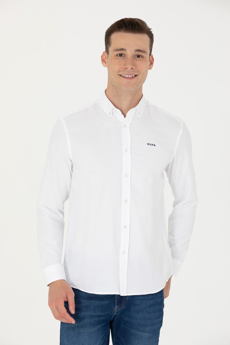 Erkek Beyaz Uzun Kollu Basic Gömlek
