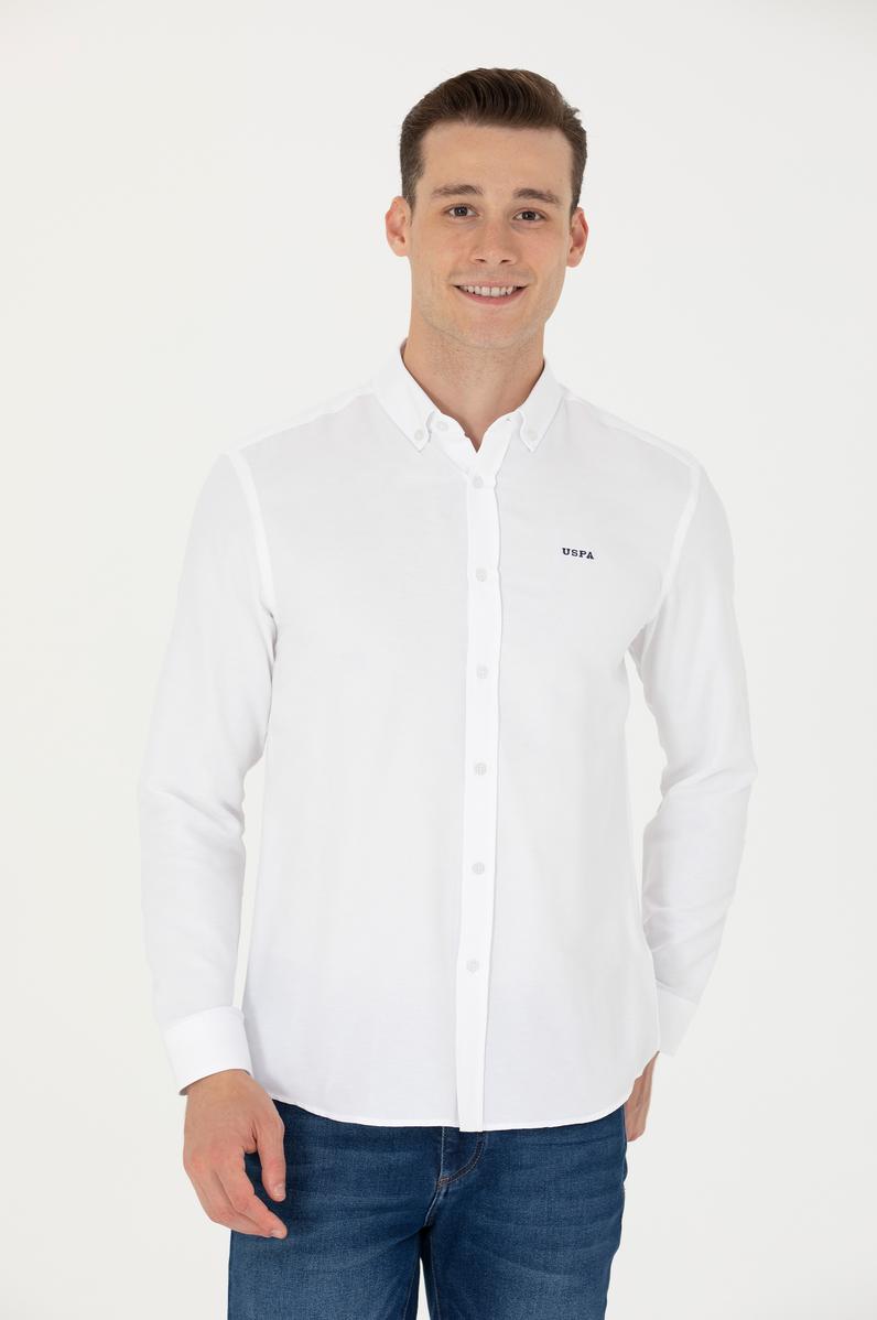 Erkek Beyaz Uzun Kollu Basic Gömlek