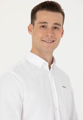 Erkek Beyaz Uzun Kollu Basic Gömlek - 50277266006