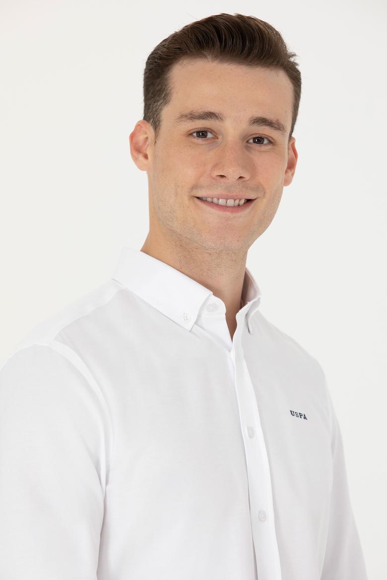 Erkek Beyaz Uzun Kollu Basic Gömlek - 50277266006