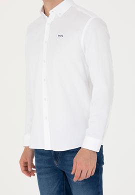 Erkek Beyaz Uzun Kollu Basic Gömlek - 50277266006