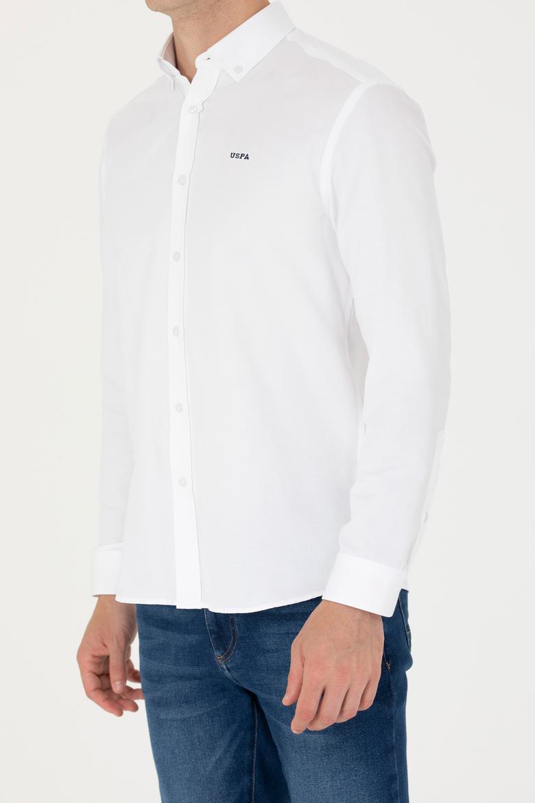 Erkek Beyaz Uzun Kollu Basic Gömlek - 50277266006