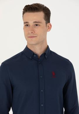 Erkek Lacivert Uzun Kollu Basic Gömlek - 50277310014