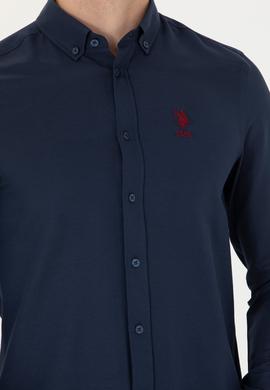 Erkek Lacivert Uzun Kollu Basic Gömlek - 50277310014