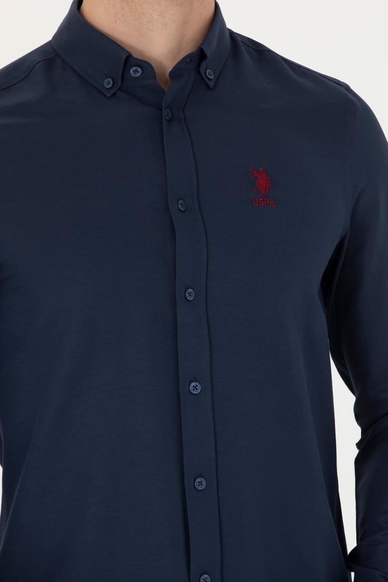 Erkek Lacivert Uzun Kollu Basic Gömlek - 50277310014