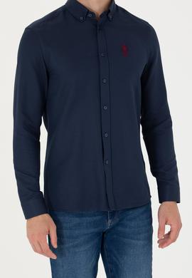 Erkek Lacivert Uzun Kollu Basic Gömlek - 50277310014