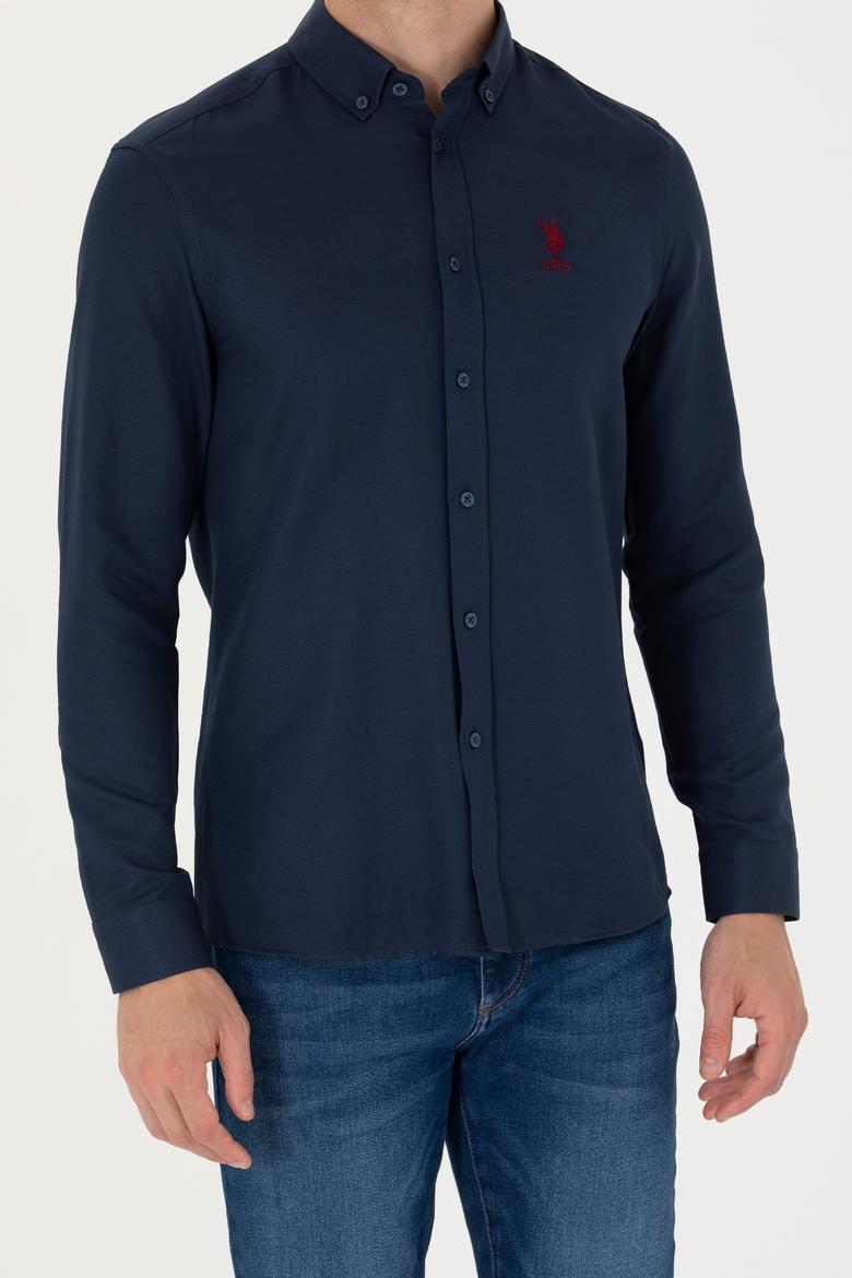 Erkek Lacivert Uzun Kollu Basic Gömlek - 50277310014