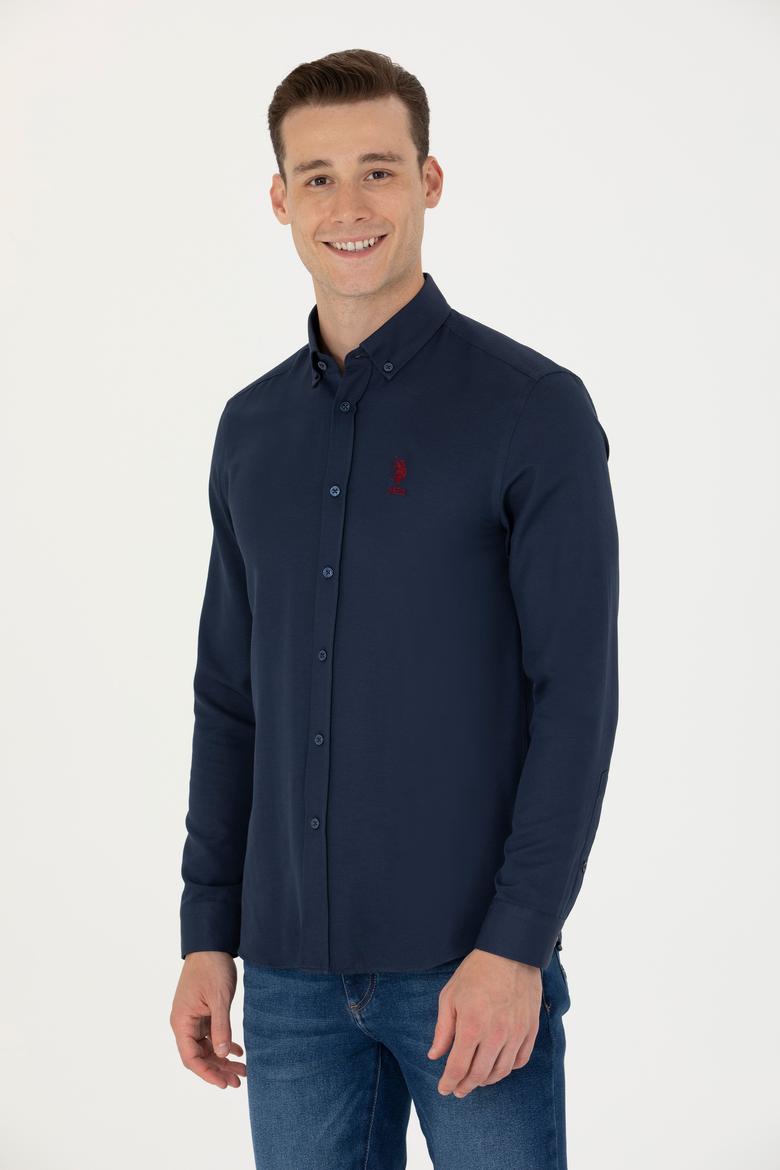 Erkek Lacivert Uzun Kollu Basic Gömlek - 50277310014