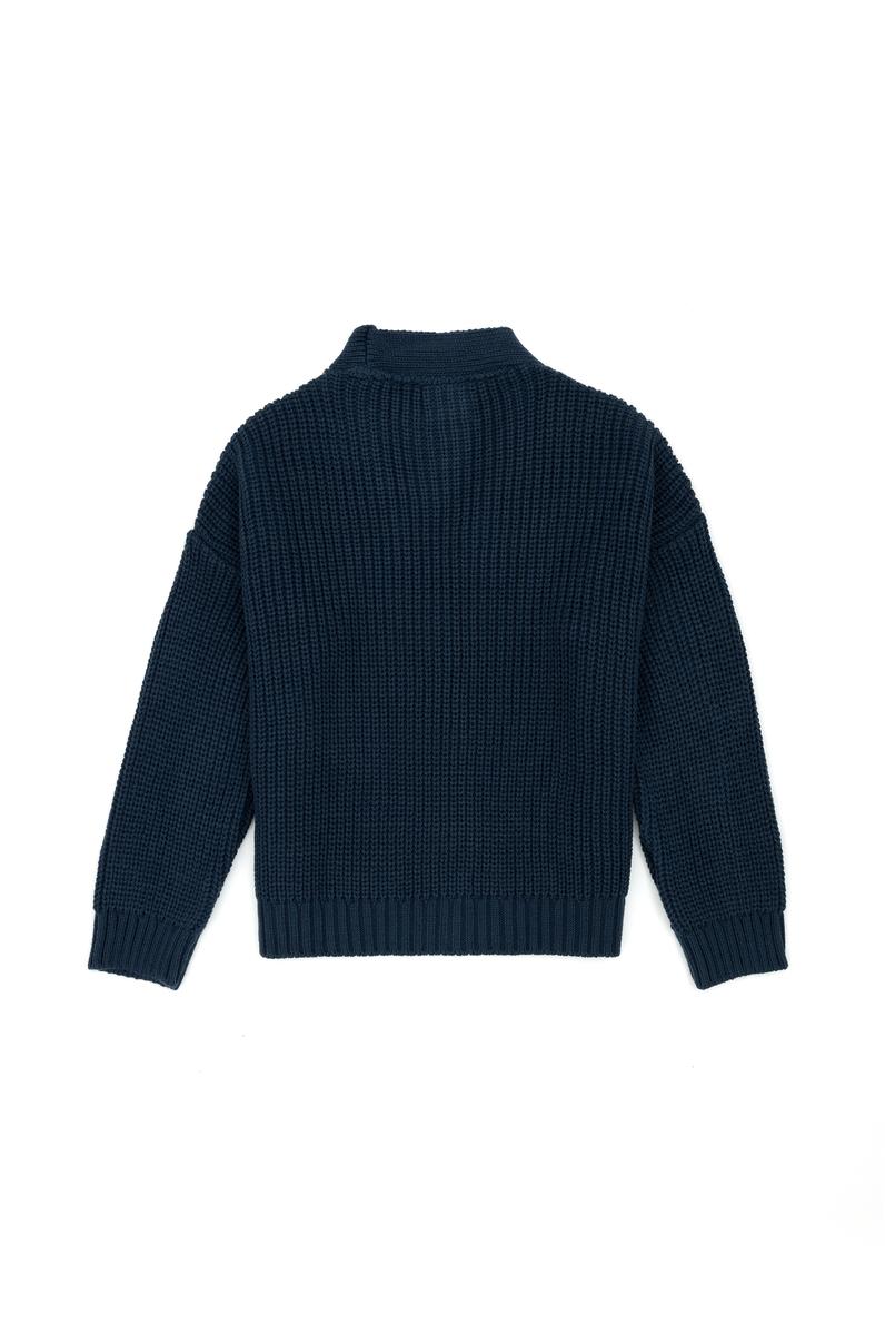 Kız Çocuk İndigo V Yaka Triko Hırka