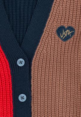 Kız Çocuk İndigo V Yaka Triko Hırka - 50256193013