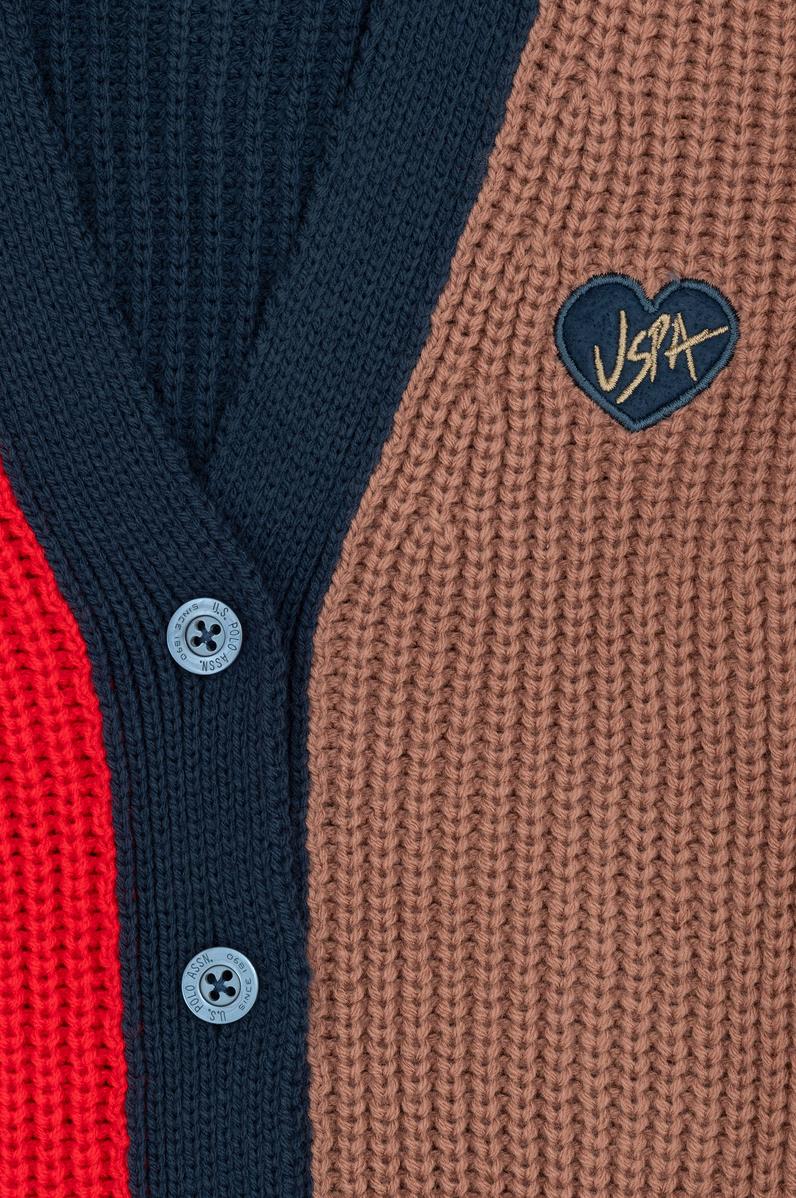 Kız Çocuk İndigo V Yaka Triko Hırka