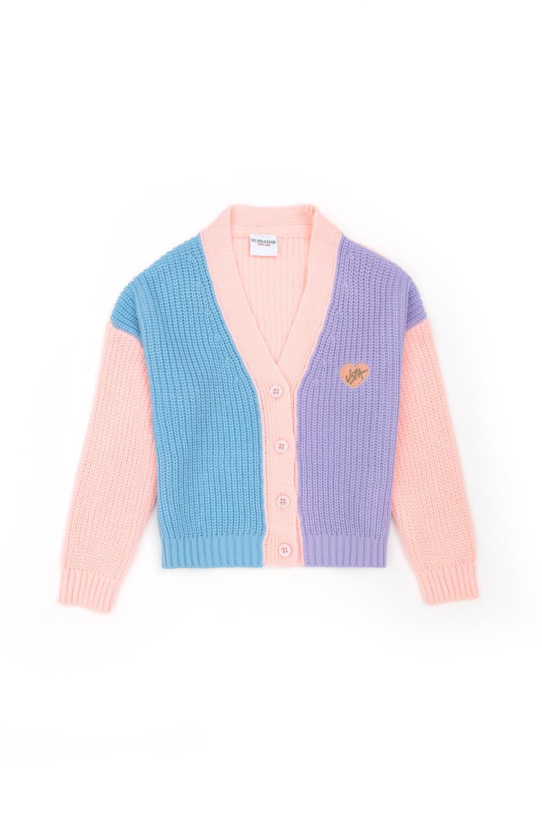 Kız Çocuk Manolya V Yaka Triko Hırka