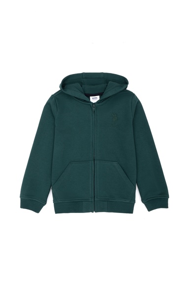 Erkek Bebek Koyu Yeşil Basic Sweatshirt