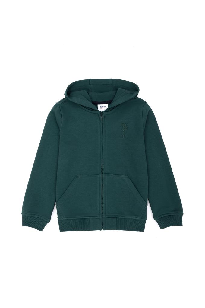 Erkek Bebek Koyu Yeşil Basic Sweatshirt