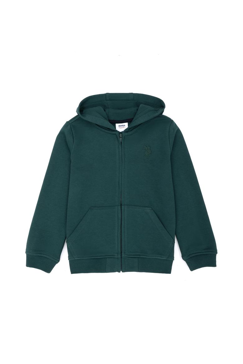 Erkek Bebek Koyu Yeşil Basic Sweatshirt