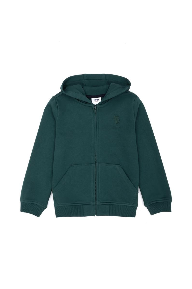 Erkek Bebek Koyu Yeşil Basic Sweatshirt