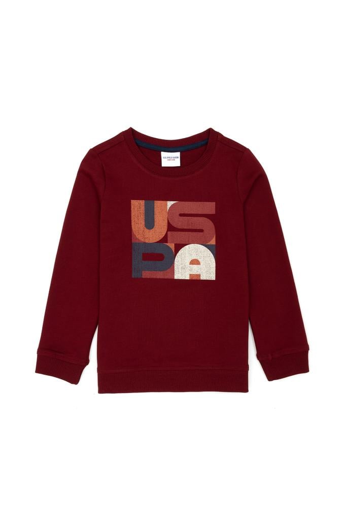 Çocuk Bordo Bisiklet Yaka Sweatshirt