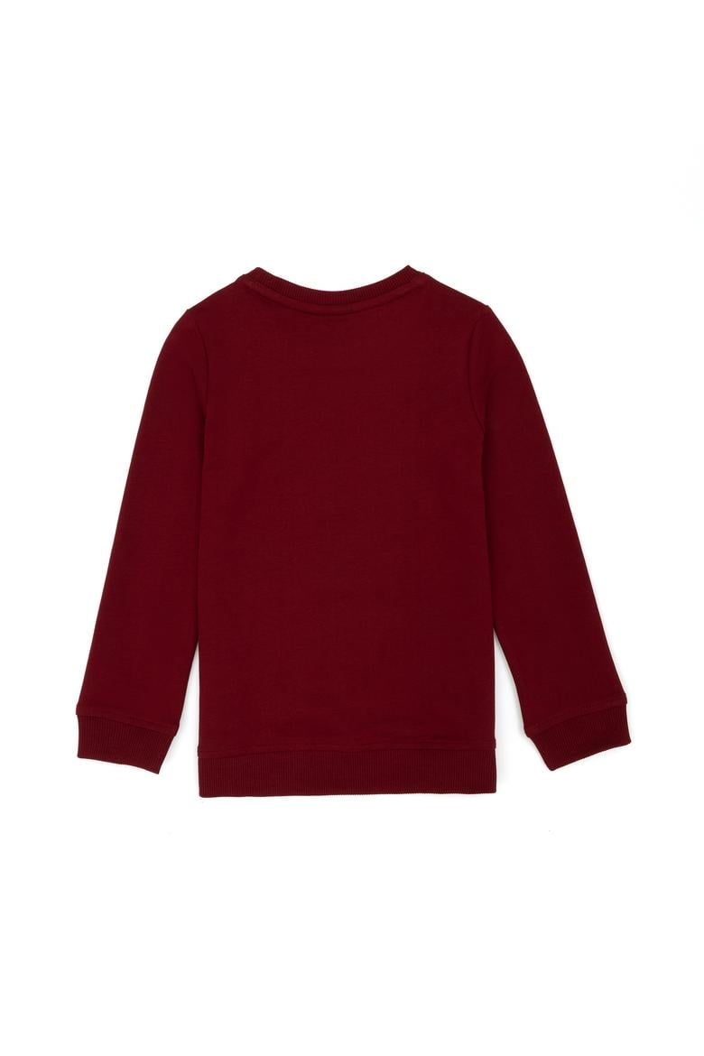 Çocuk Bordo Bisiklet Yaka Sweatshirt - 50270759023