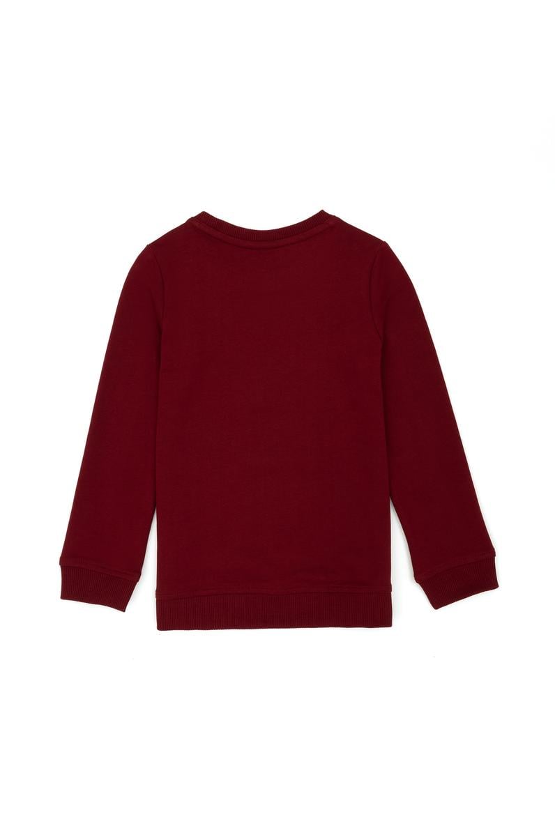 Çocuk Bordo Bisiklet Yaka Sweatshirt