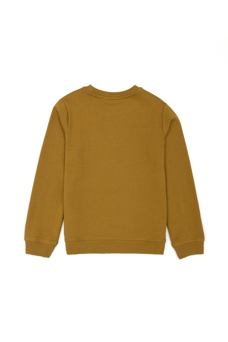 Çocuk Açık Haki Basic Bisiklet Yaka Sweatshirt - 50273757199