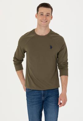 Erkek Haki Basic Sweatshirt - 50274090036