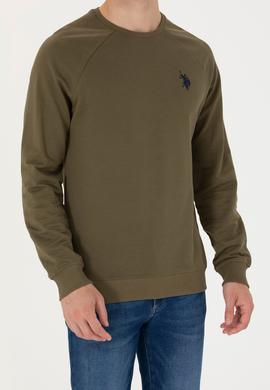 Erkek Haki Basic Sweatshirt - 50274090036