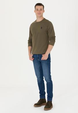 Erkek Haki Basic Sweatshirt - 50274090036