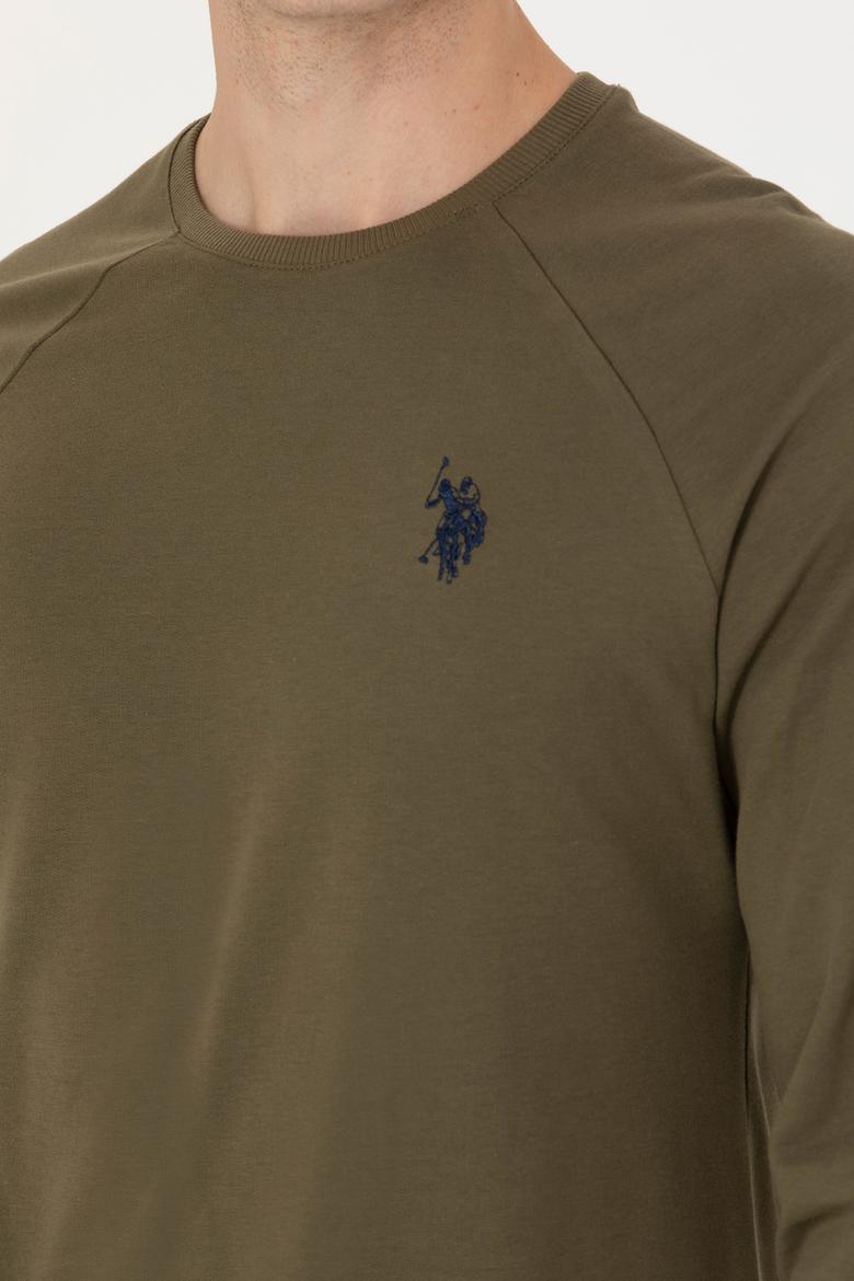 Erkek Haki Basic Sweatshirt - 50274090036