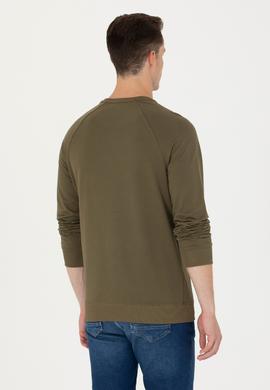 Erkek Haki Basic Sweatshirt - 50274090036