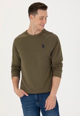 Erkek Haki Basic Sweatshirt - 50274090036