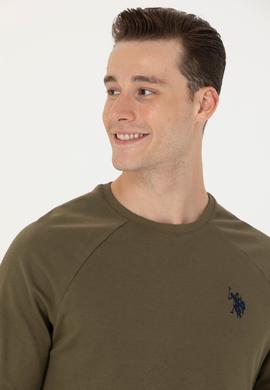 Erkek Haki Basic Sweatshirt - 50274090036