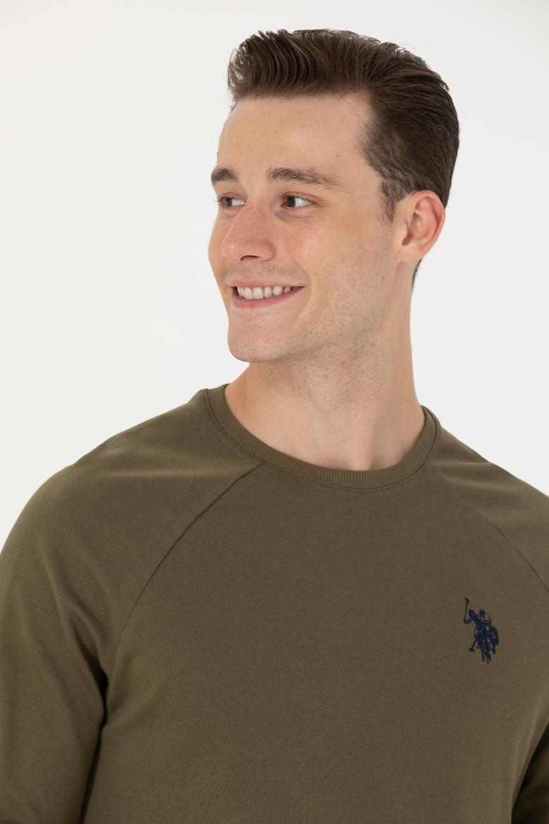 Erkek Haki Basic Sweatshirt - 50274090036