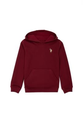 Çocuk Bordo Kapüşonlu Sweatshirt - 50276318012