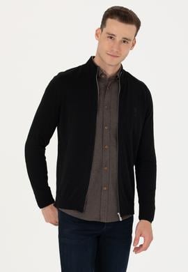 Erkek Siyah Basic Triko Hırka - 50275842015