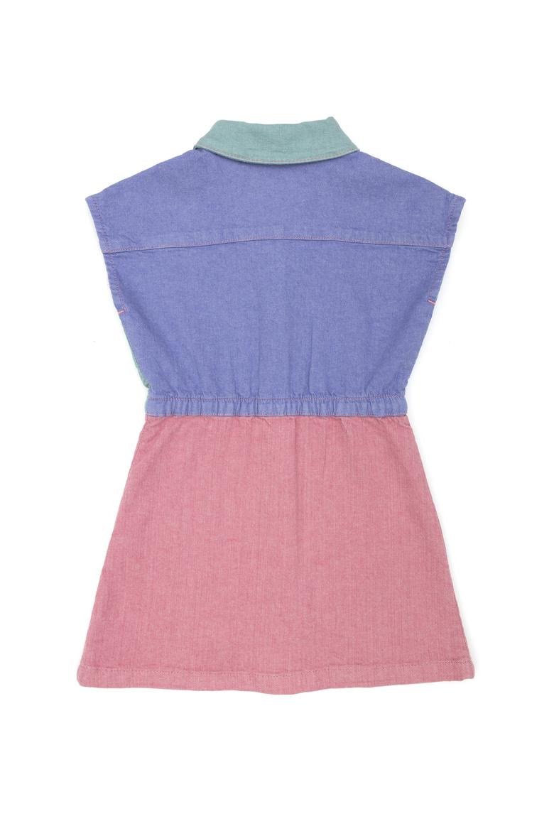 Kız Çocuk Pembe Kolsuz Jean Elbise - 50263974008