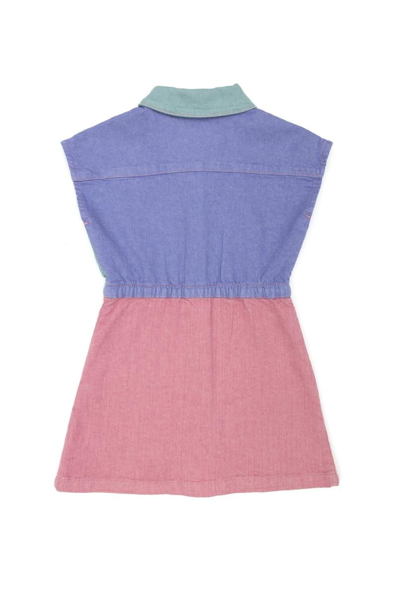 Kız Çocuk Pembe Kolsuz Jean Elbise