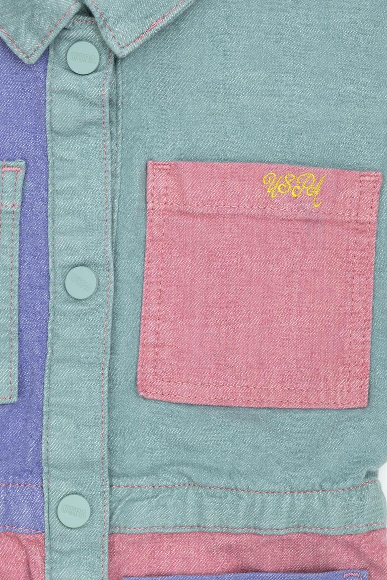 Kız Çocuk Pembe Kolsuz Jean Elbise - 50263974008