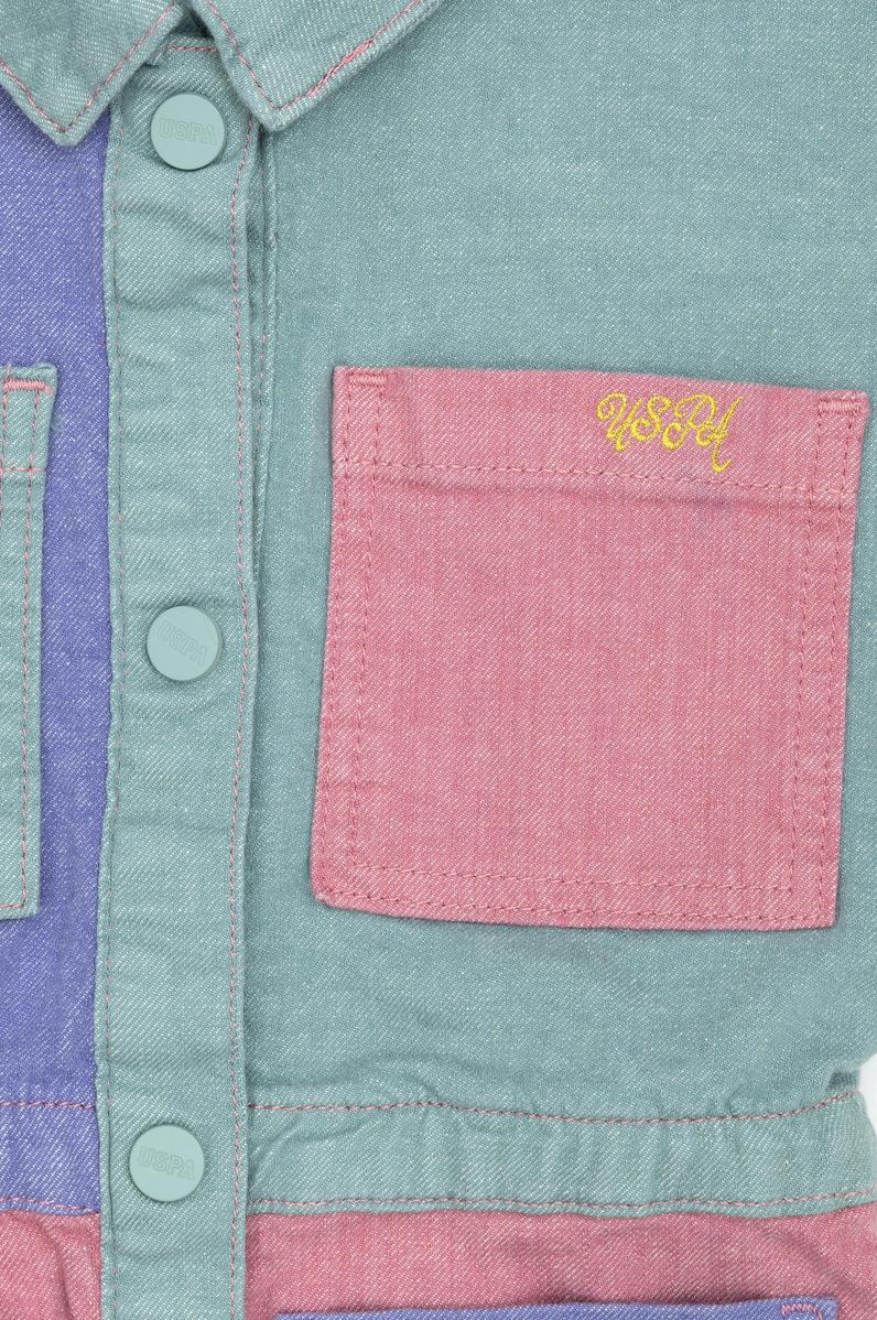 Kız Çocuk Pembe Kolsuz Jean Elbise