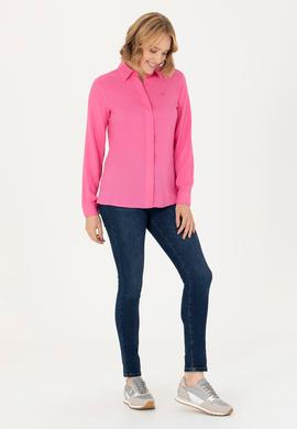 Kadın Pembe Uzun Kollu Gömlek - 50266604035