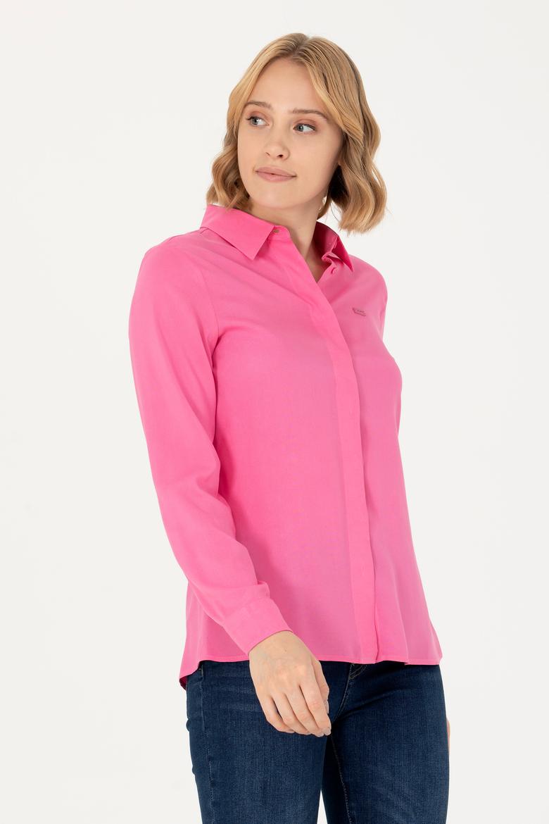 Kadın Pembe Uzun Kollu Gömlek - 50266604035