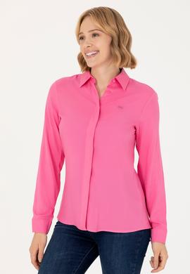 Kadın Pembe Uzun Kollu Gömlek - 50266604035