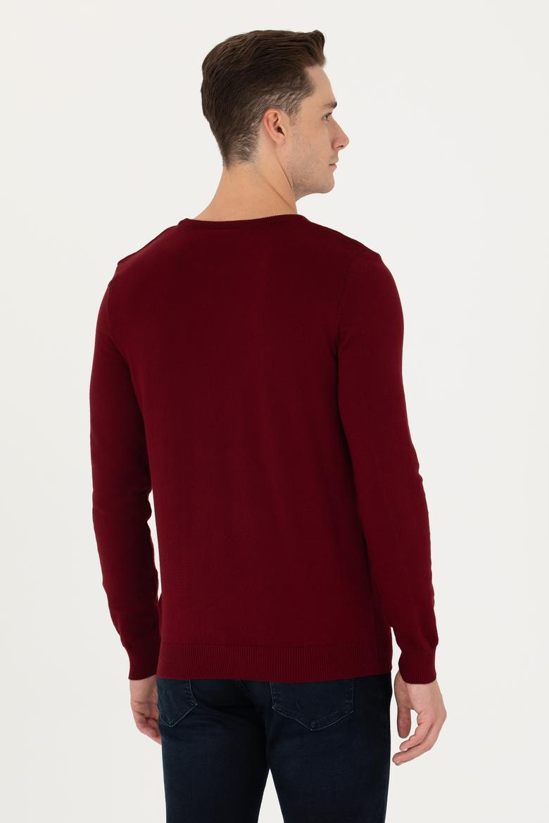 Erkek Bordo Basic Kazak - 50269003016