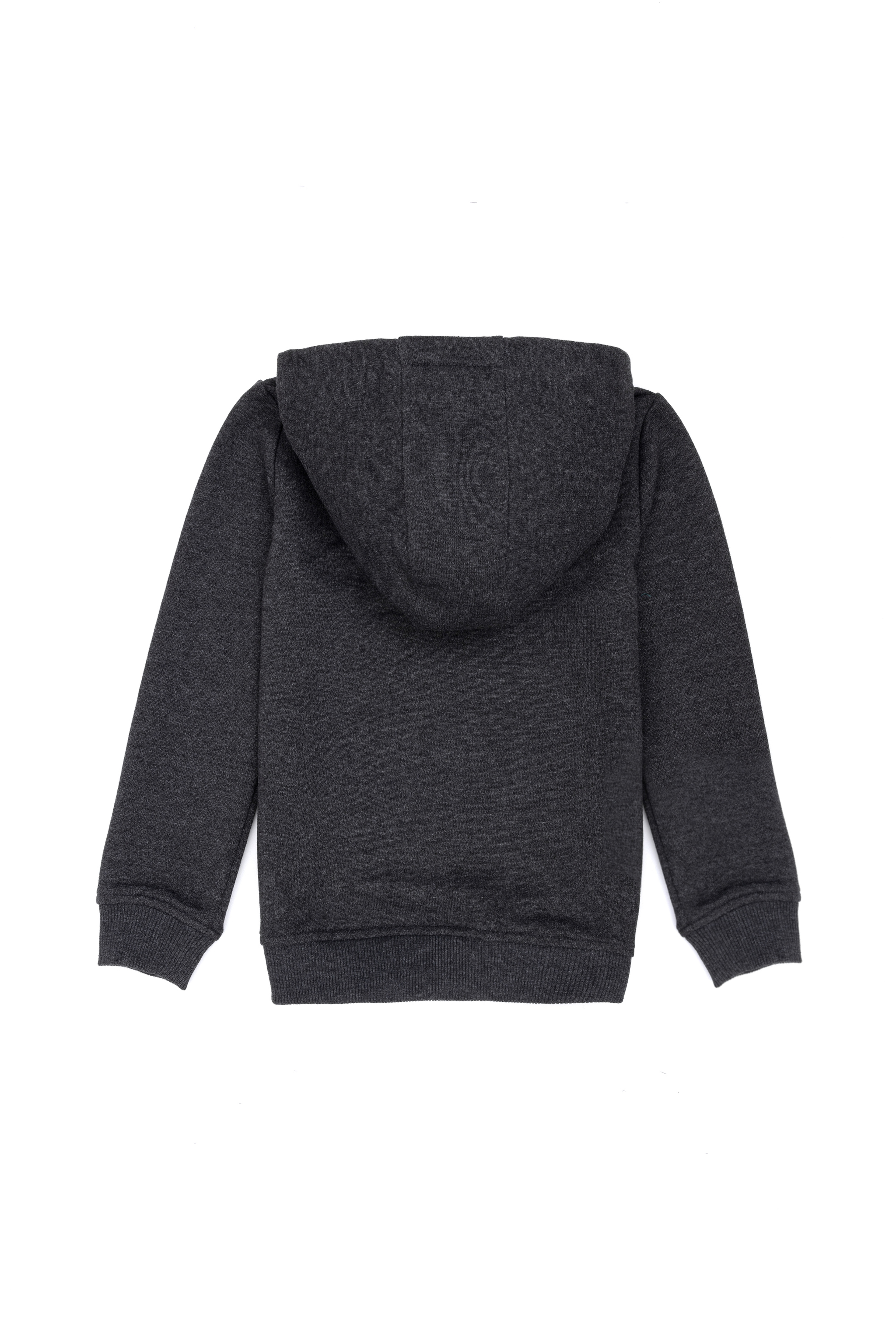 Çocuk Siyah Basic Kapüşonlu Sweatshirt - Image 2