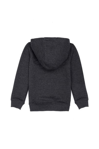 Çocuk Siyah Basic Kapüşonlu Sweatshirt
